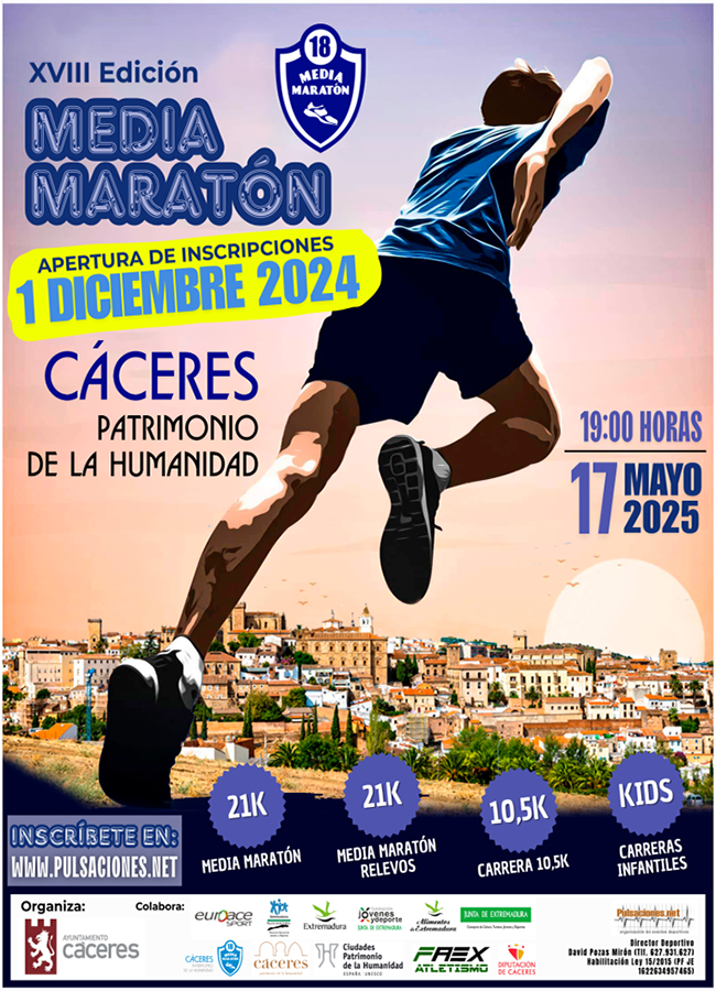 XVIII Media Maratón Cáceres Patrimonio de la Humanidad